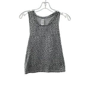 AS Revival Women's Spotted Athletic Tank Top White/Black Size Large Racerback
